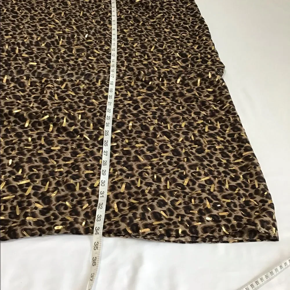 Jessica McClintock Brown Gold Animal Print Shawl